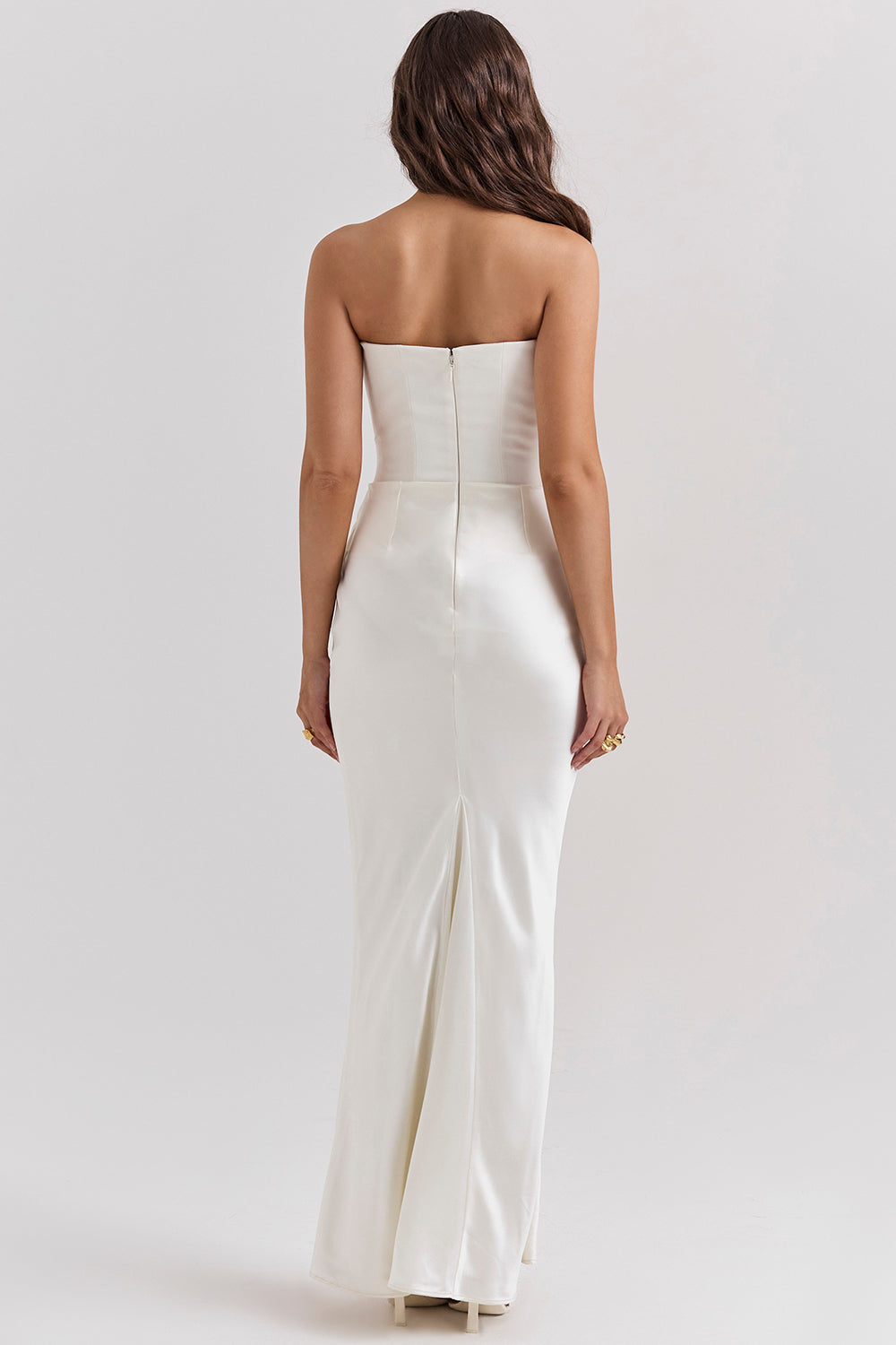 Satin Strapless Maxi Dress Women UK – Evening Gown, Formal Occasion