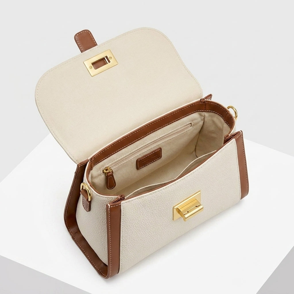 Leather Structured Top Handle Clutch Bag Women UK – Everyday Use Brunch Smart Casual