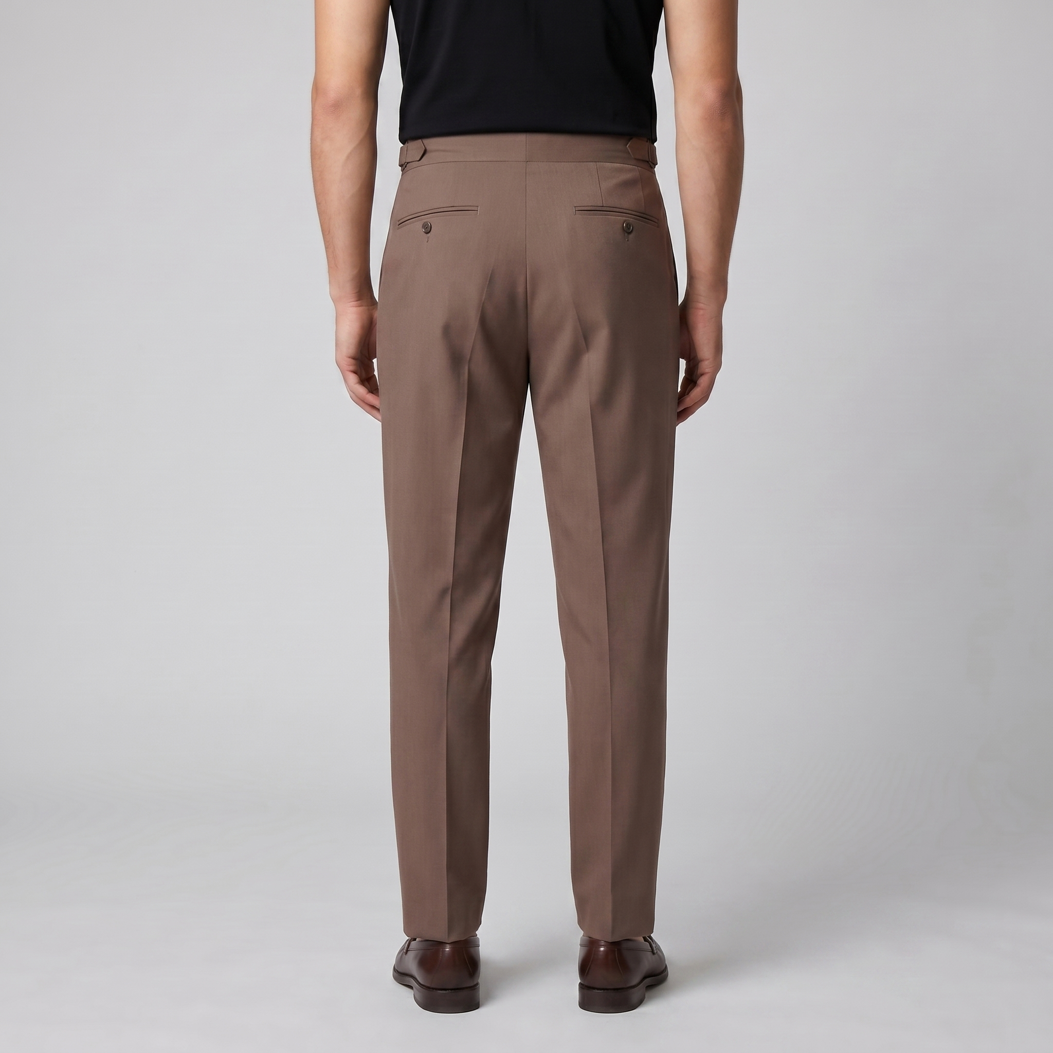 High Waist Tailored Fit Men's Formal Trousers - Dress Pants for Office Wear
