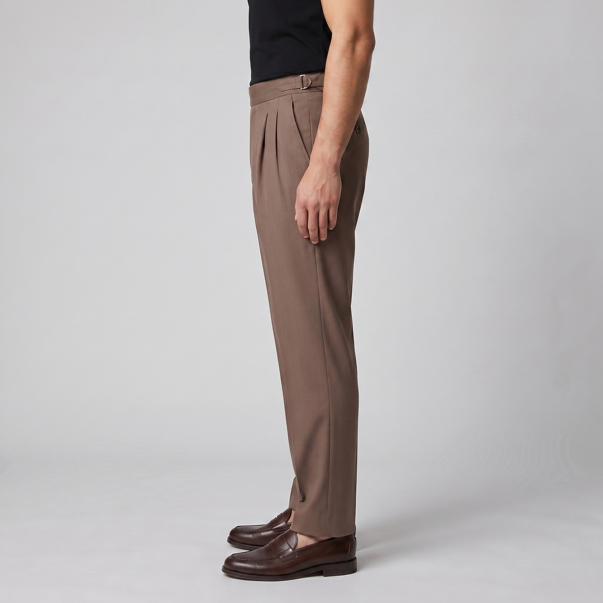 High Waist Tailored Fit Men's Formal Trousers - Dress Pants for Office Wear