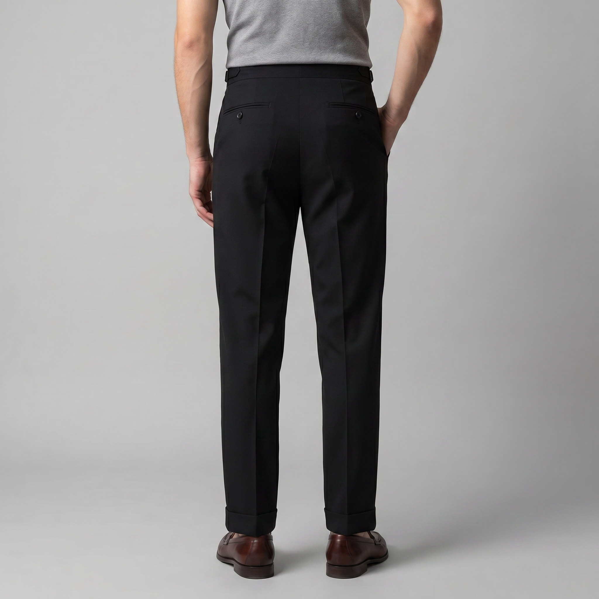 High Waist Tailored Fit Men's Formal Trousers - Dress Pants for Office Wear