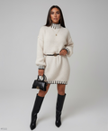 Knit Long Sleeve Midi Dress Women UK – Winter Wear, Casual Day Out