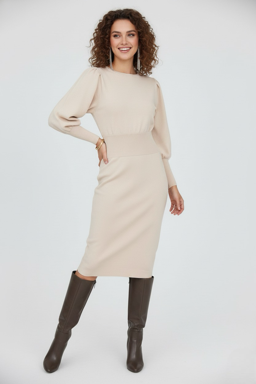 Balloon Sleeve Dress Women UK – Formal Occasion Party Evening Gown, Wedding Guest
