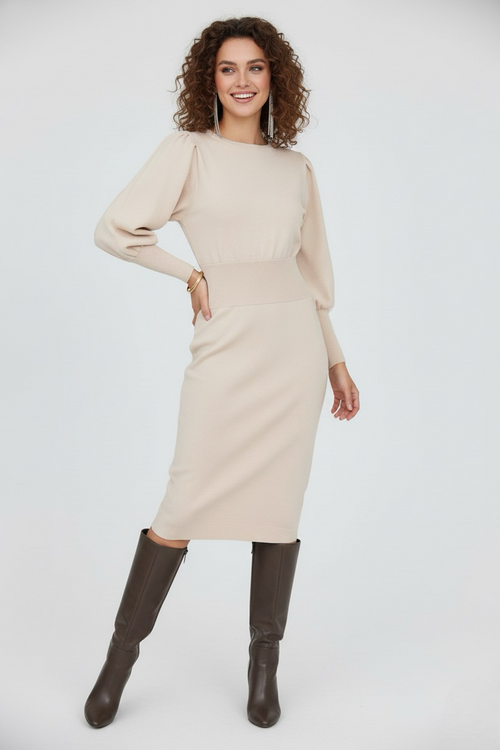 Balloon Sleeve Dress Women UK – Formal Occasion Party Evening Gown, Wedding Guest