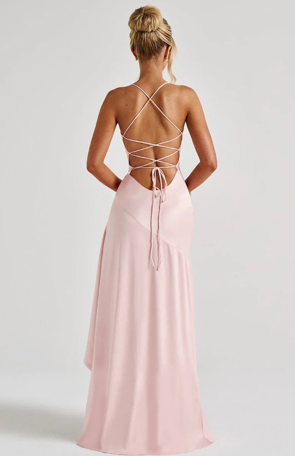 Satin High-Low Ruffle Hem Maxi Dress Women UK – Evening Wear, Cocktail
