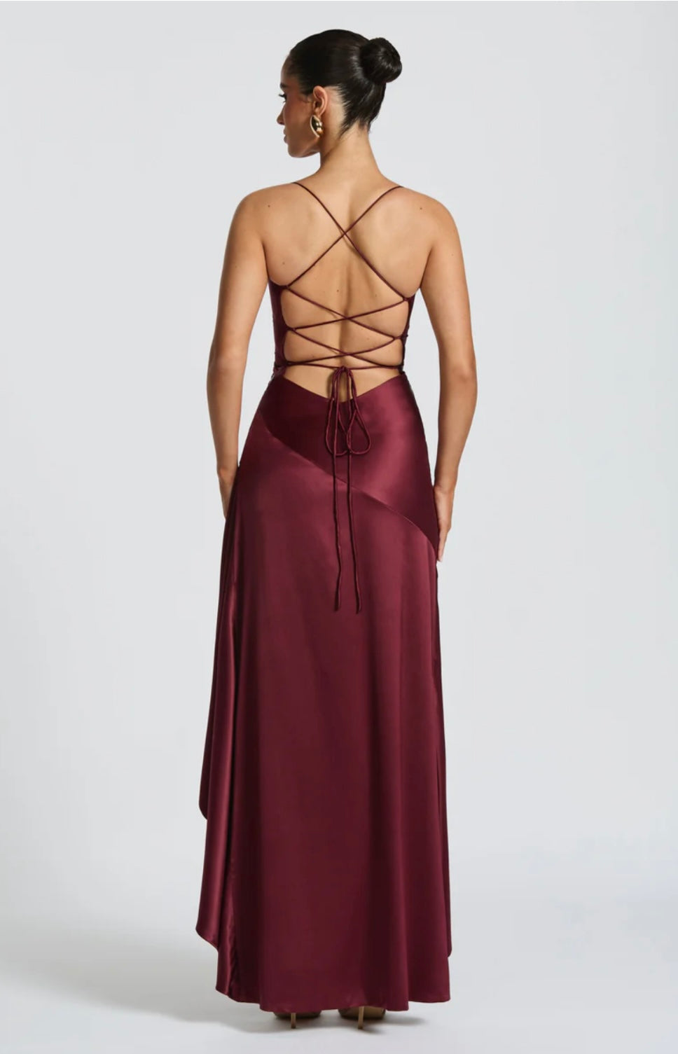 Satin High-Low Ruffle Hem Maxi Dress Women UK – Evening Wear, Cocktail
