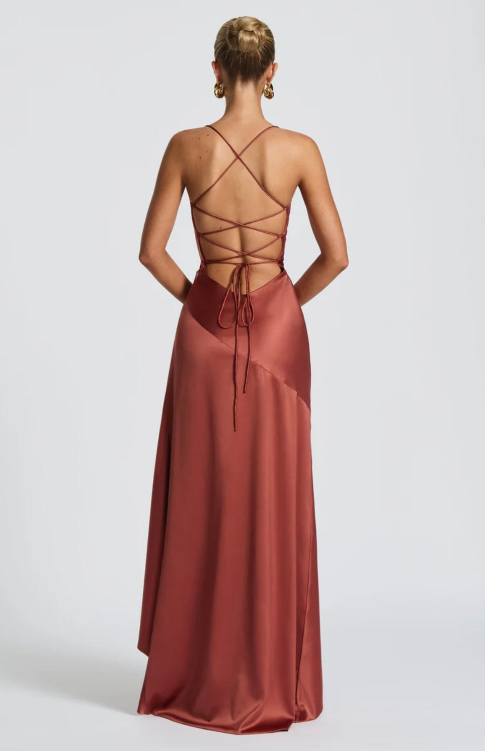Satin High-Low Ruffle Hem Maxi Dress Women UK – Evening Wear, Cocktail