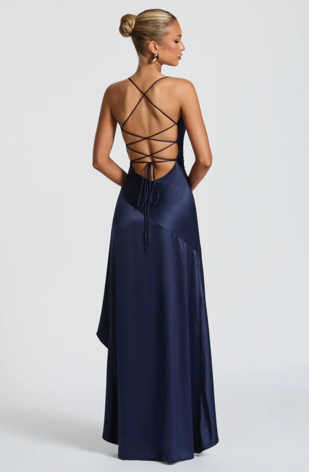 Satin High-Low Ruffle Hem Maxi Dress Women UK – Evening Wear, Cocktail