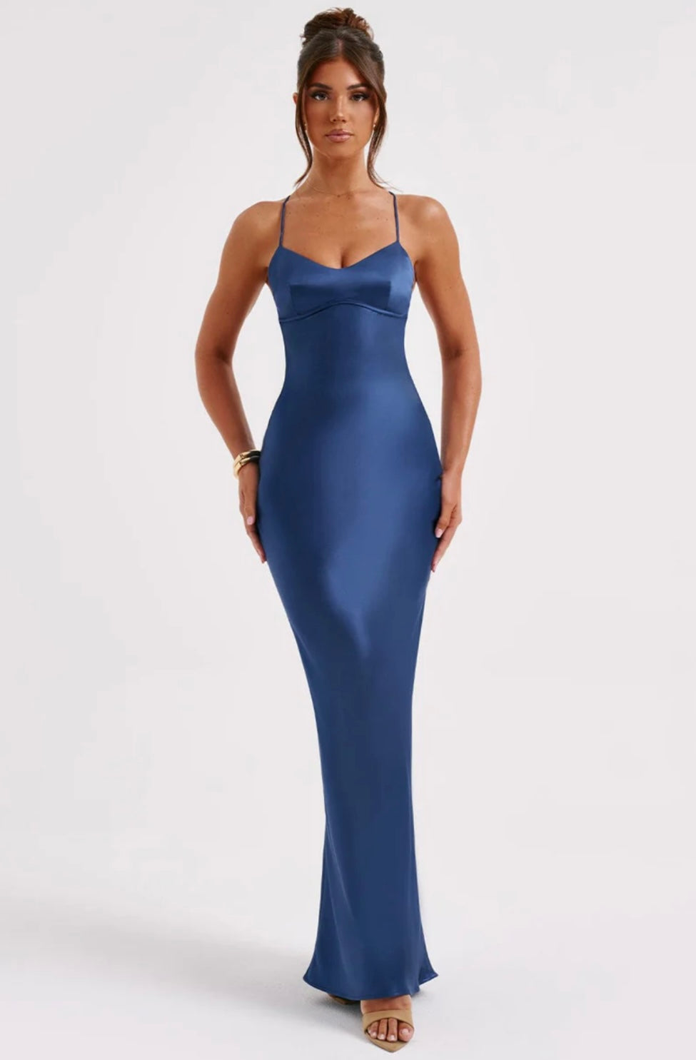 Fluid Satin Sweetheart Maxi Gown Women UK – Evening Gown, Formal Occasion