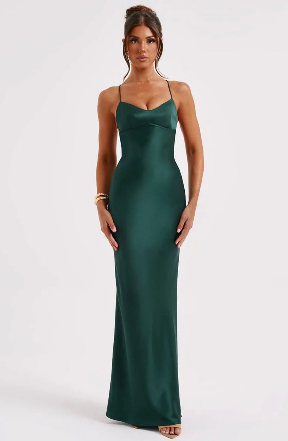 Fluid Satin Sweetheart Maxi Gown Women UK – Evening Gown, Formal Occasion