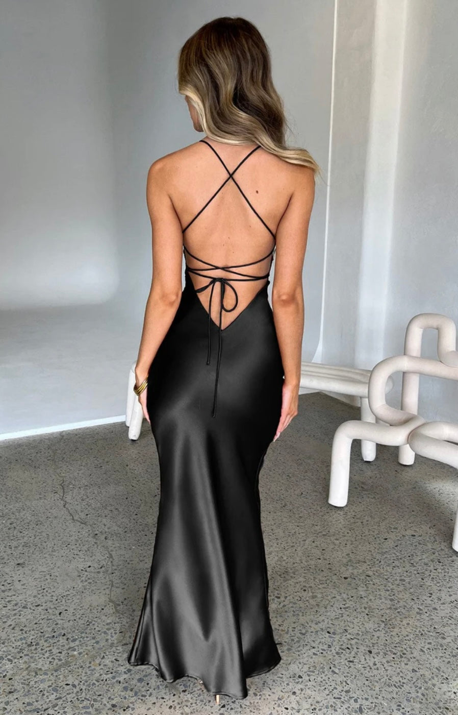 Fluid Satin Sweetheart Maxi Gown Women UK – Evening Gown, Formal Occasion