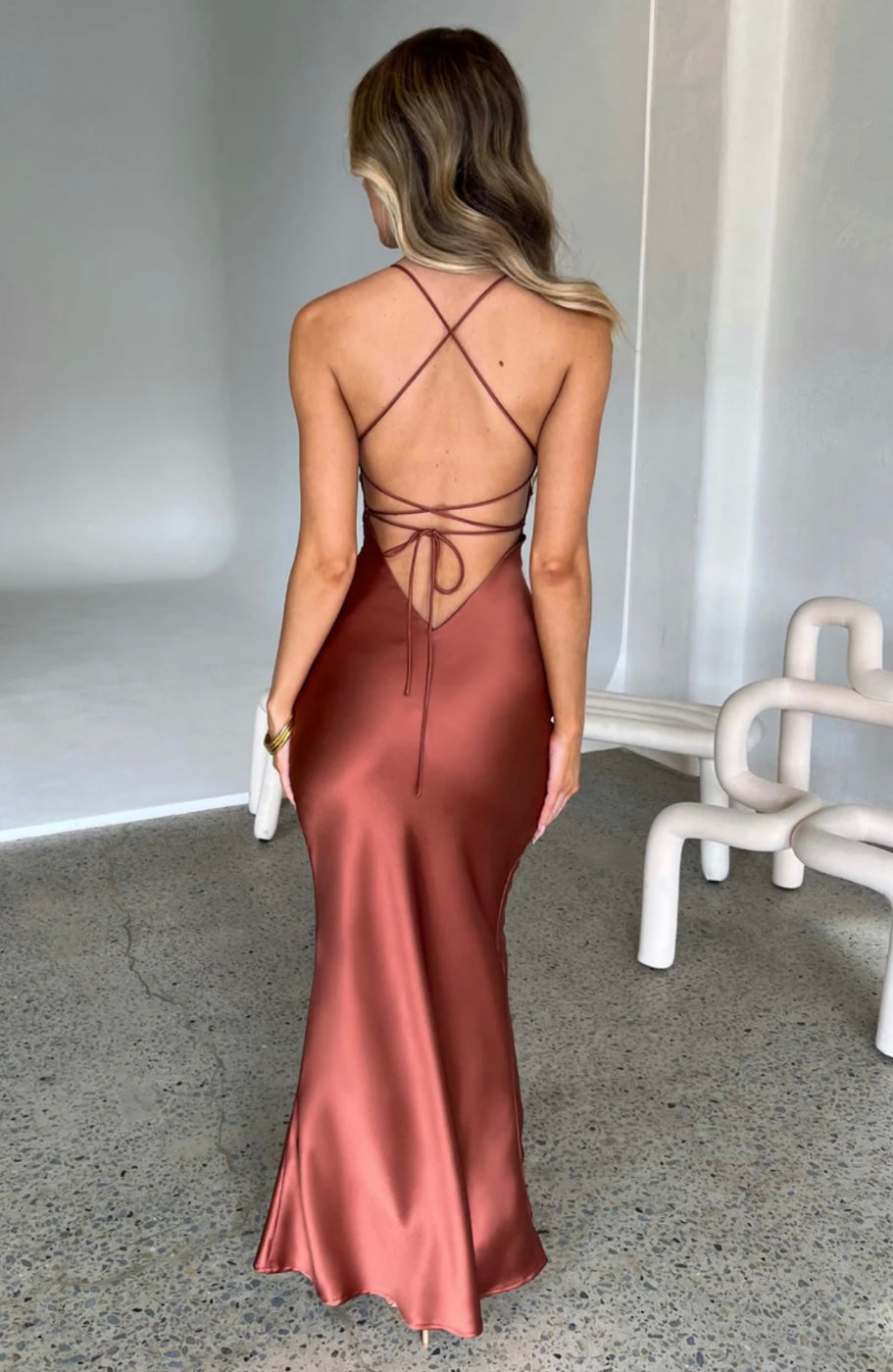 Fluid Satin Sweetheart Maxi Gown Women UK – Evening Gown, Formal Occasion
