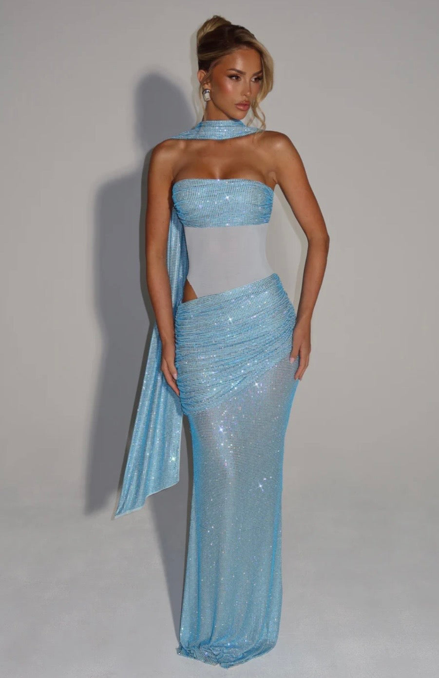 Strapless Ruched Maxi Dress Women UK – Evening Gown, Formal Occasion