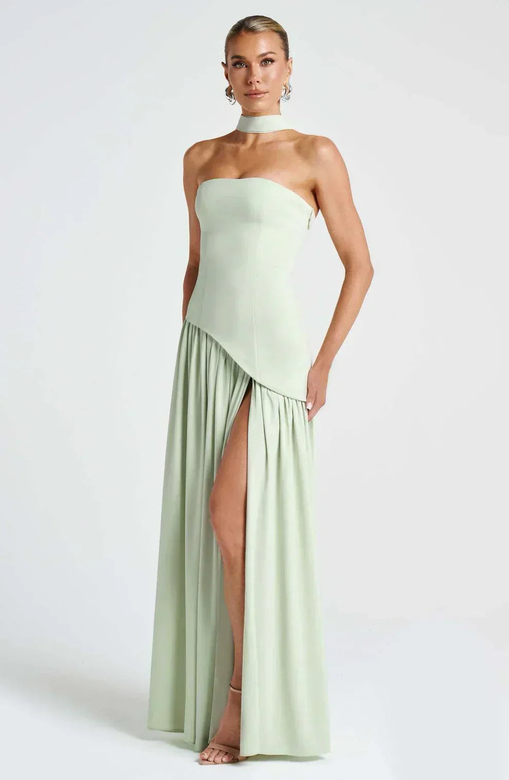 Strapless Matte Maxi Dress Women UK – Sculpted Gown, Formal Occasion Evening