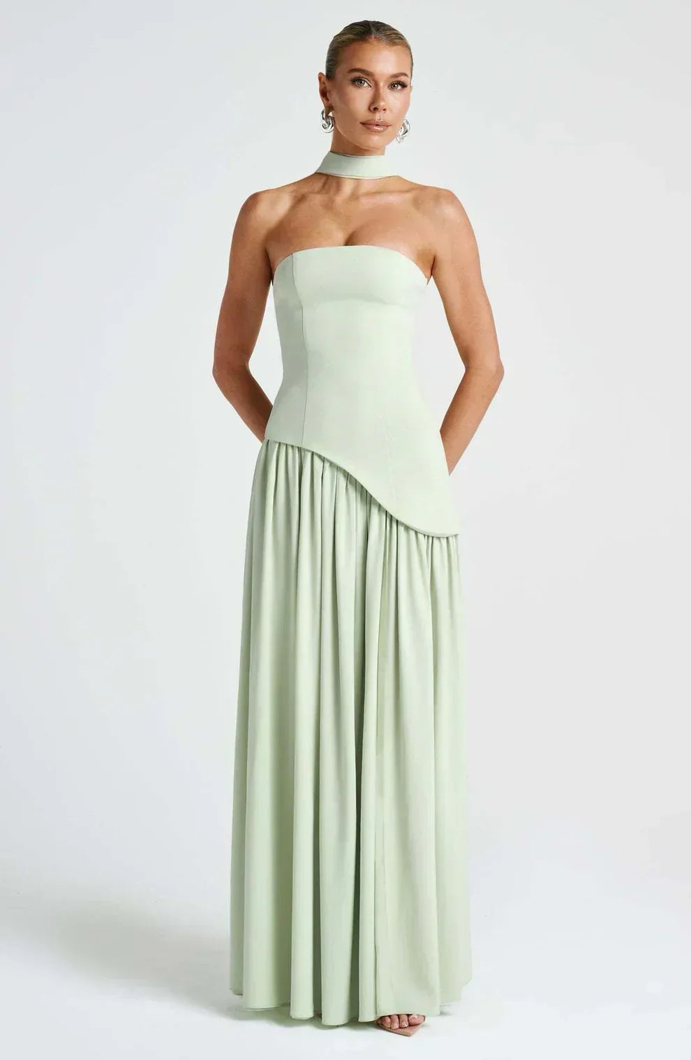 Strapless Matte Maxi Dress Women UK – Sculpted Gown, Formal Occasion Evening