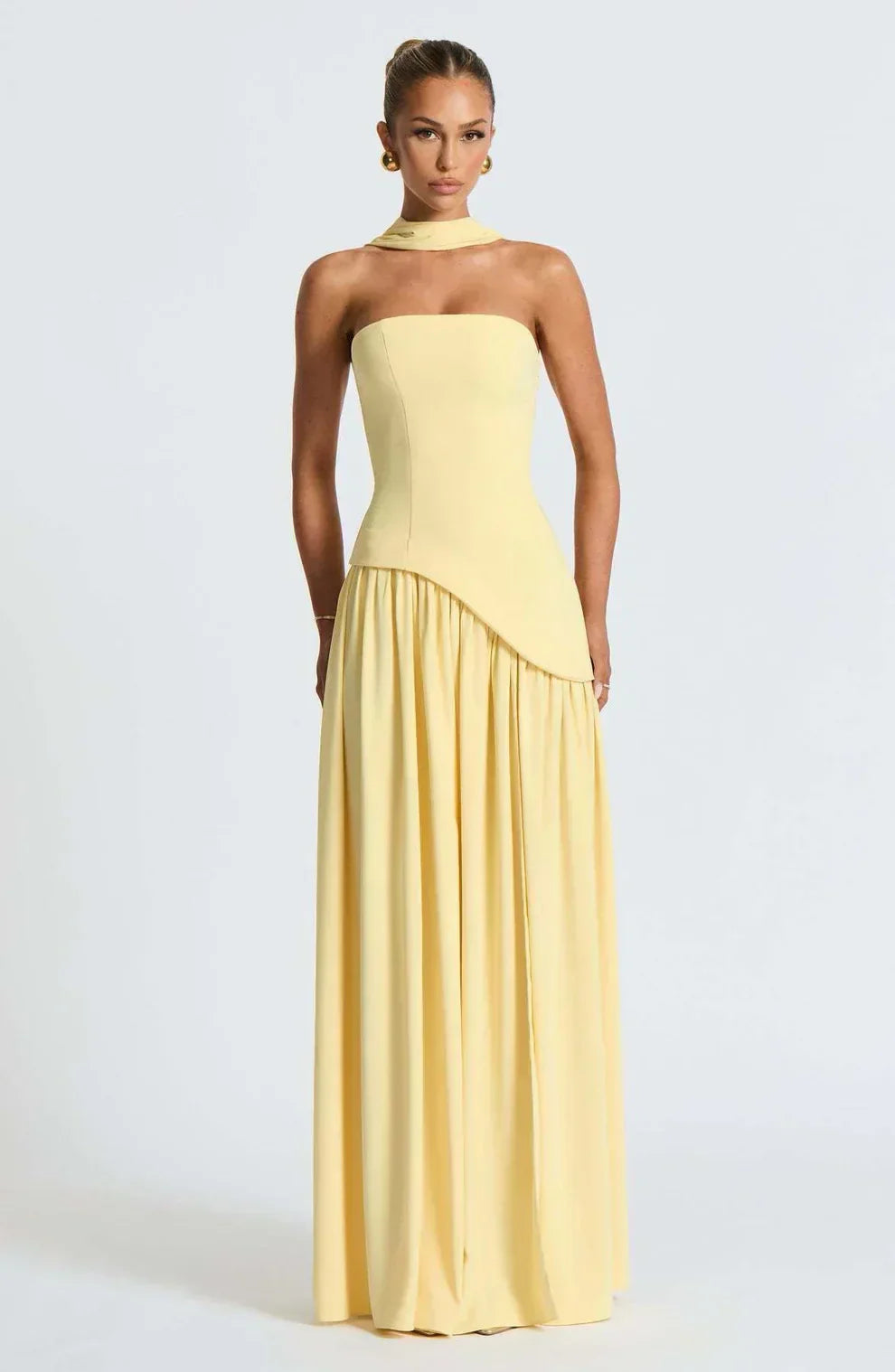 Strapless Matte Maxi Dress Women UK – Sculpted Gown, Formal Occasion Evening