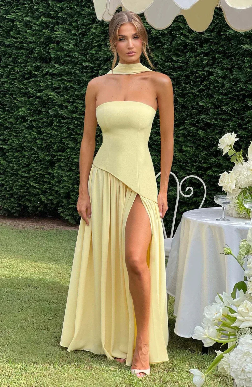 Strapless Matte Maxi Dress Women UK – Sculpted Gown, Formal Occasion Evening