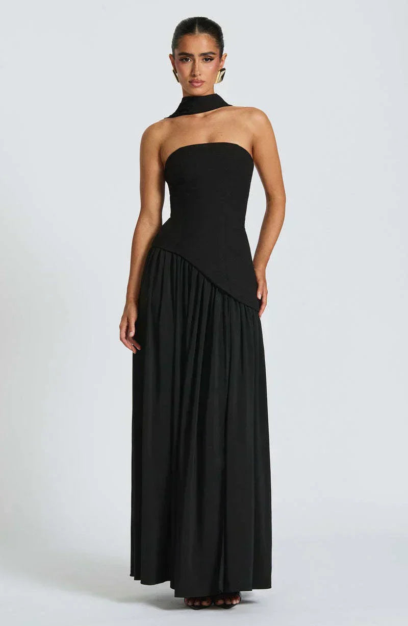 Strapless Matte Maxi Dress Women UK – Sculpted Gown, Formal Occasion Evening