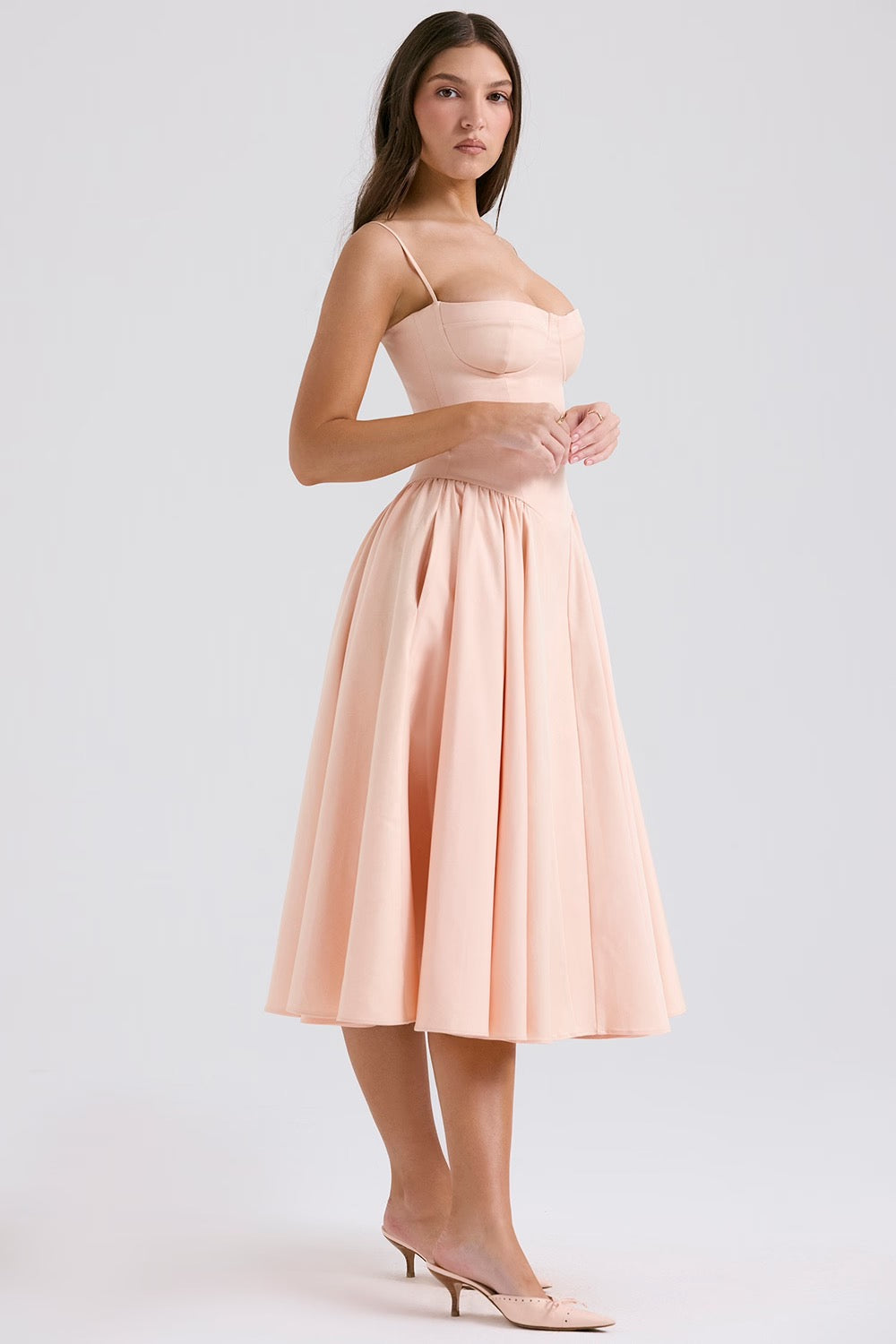 Black Twill Underwired Sweetheart Midi Dress Women UK – Evening Wear Cocktail, Formal Occasion