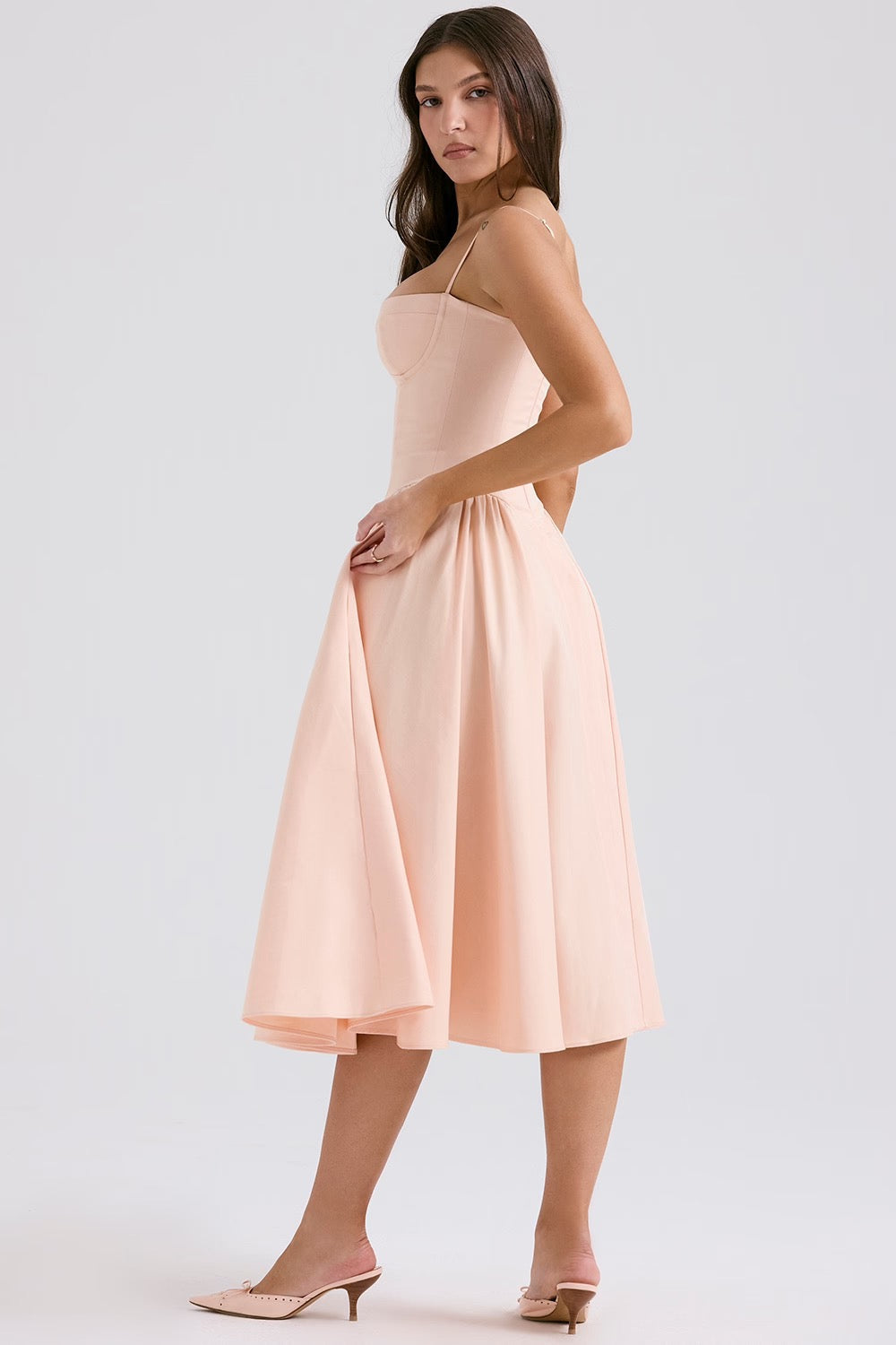 Black Twill Underwired Sweetheart Midi Dress Women UK – Evening Wear Cocktail, Formal Occasion