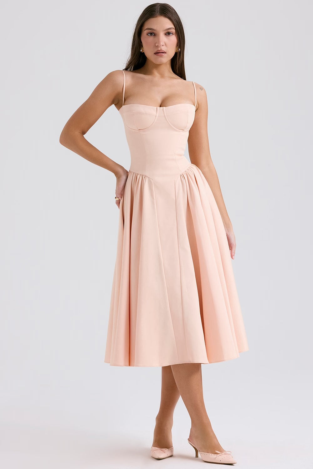 Black Twill Underwired Sweetheart Midi Dress Women UK – Evening Wear Cocktail, Formal Occasion