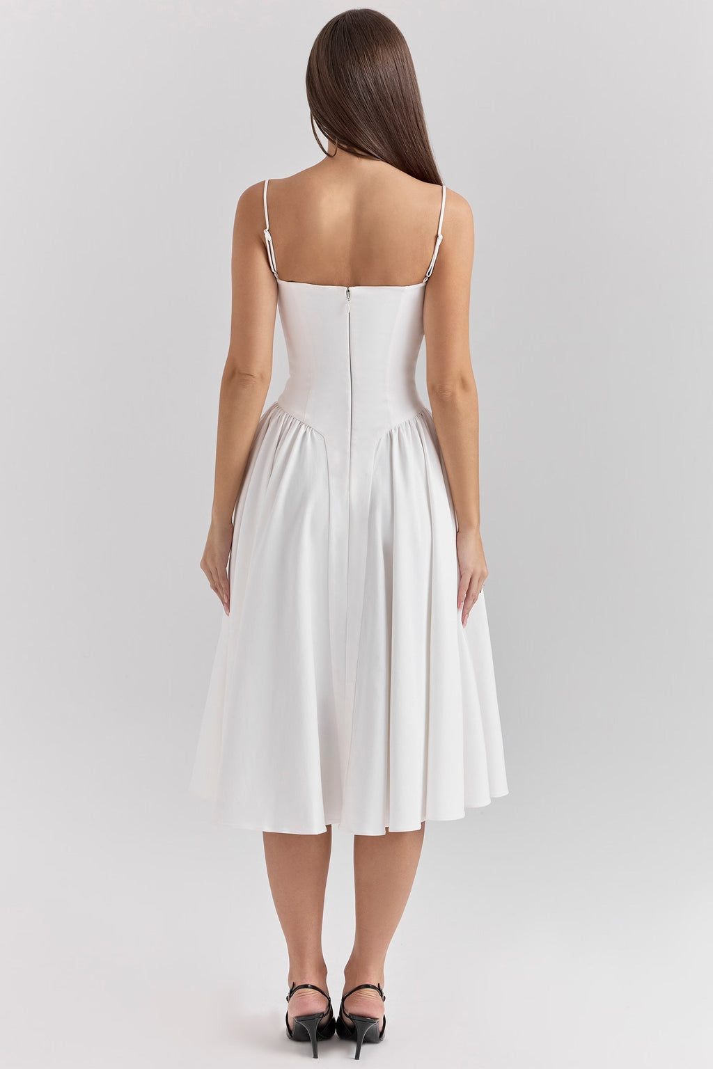 Black Twill Underwired Sweetheart Midi Dress Women UK – Evening Wear Cocktail, Formal Occasion