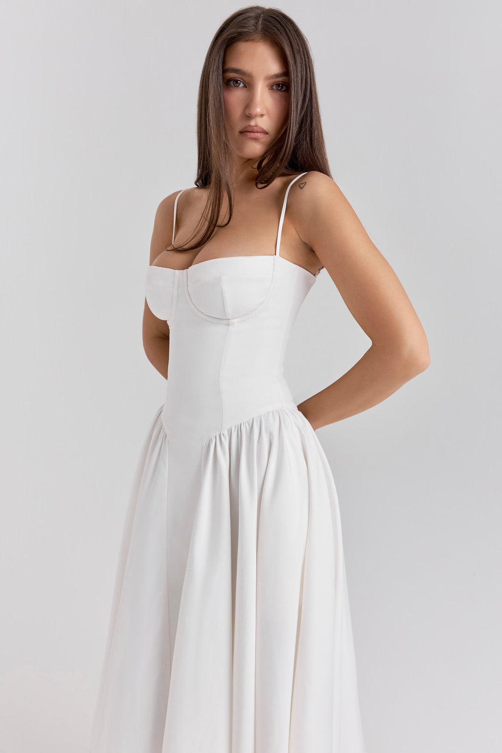 Black Twill Underwired Sweetheart Midi Dress Women UK – Evening Wear Cocktail, Formal Occasion