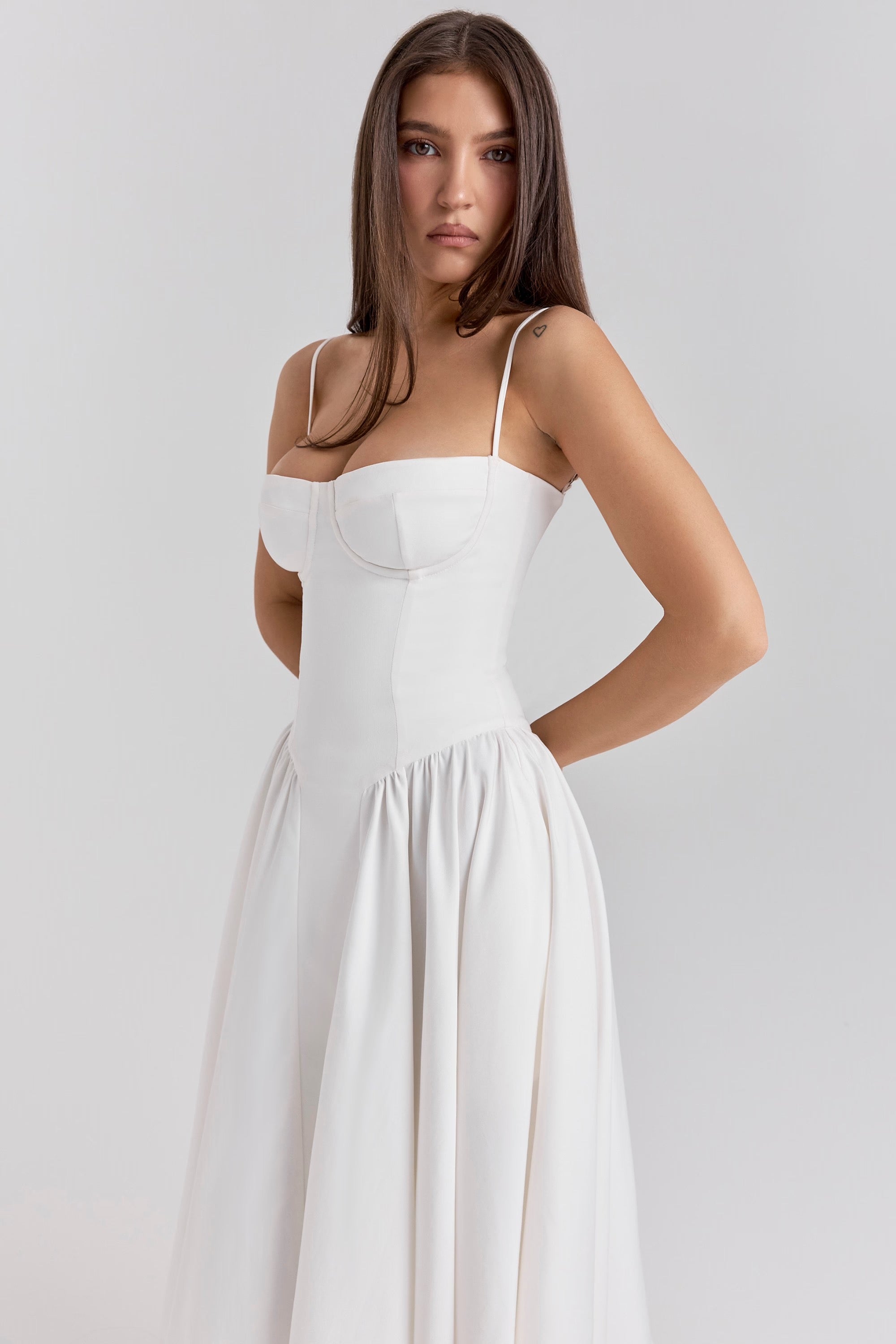 Black Twill Underwired Sweetheart Midi Dress Women UK – Evening Wear Cocktail, Formal Occasion