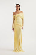 Sheer Mesh Off-The-Shoulder Maxi Dress Women UK – Evening Gown, Formal Occasion