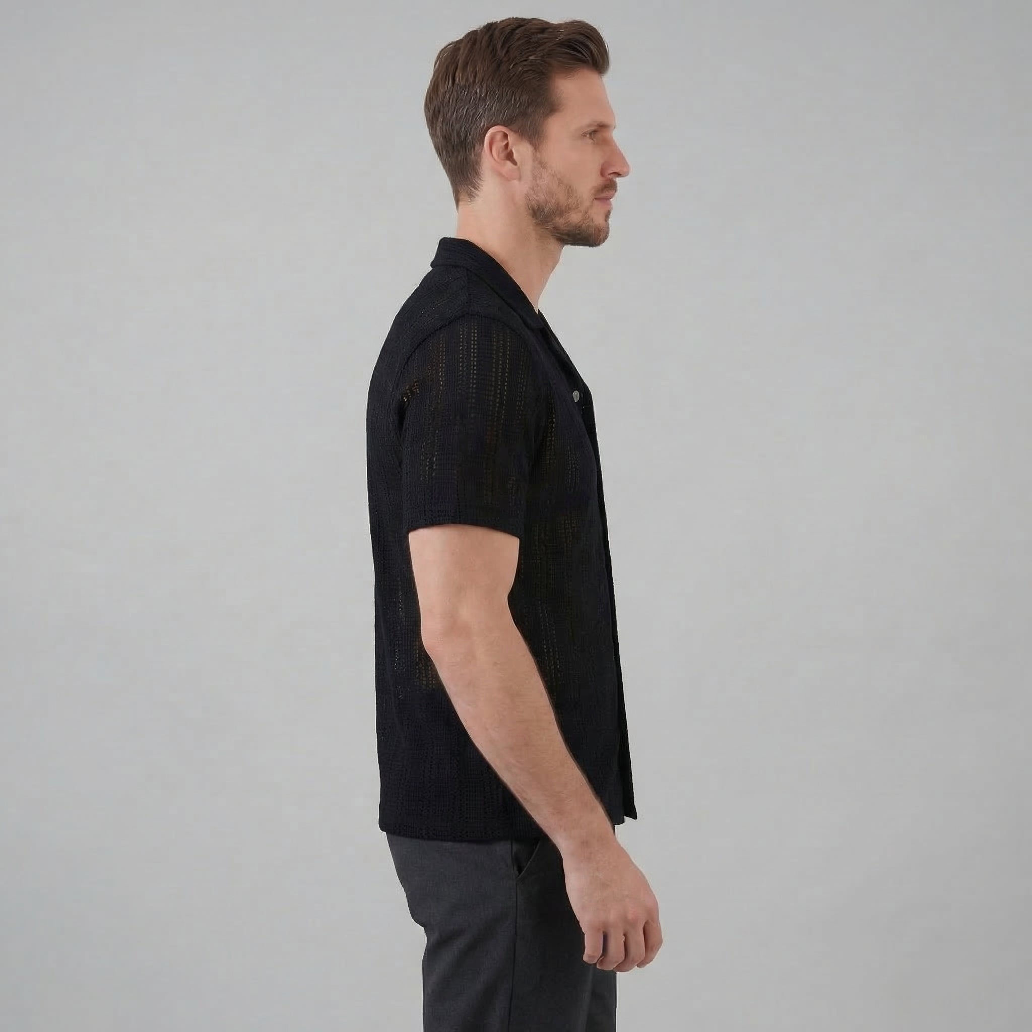Lightweight Summer Button-Down Shirt for Men - Breathable Cotton Fabric