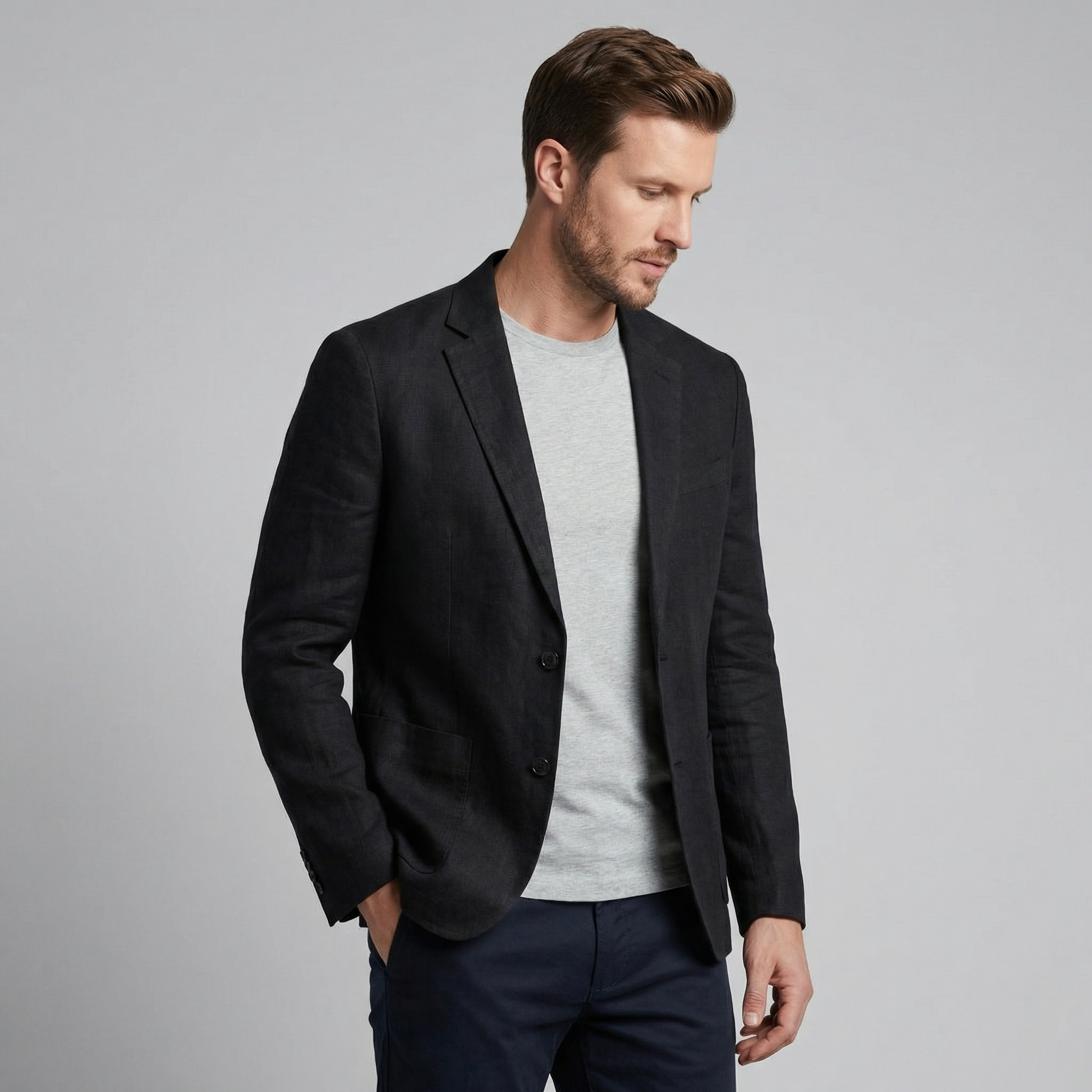 Linen Blazer Jacket for Men - Lightweight Casual Suiting for Summer Events
