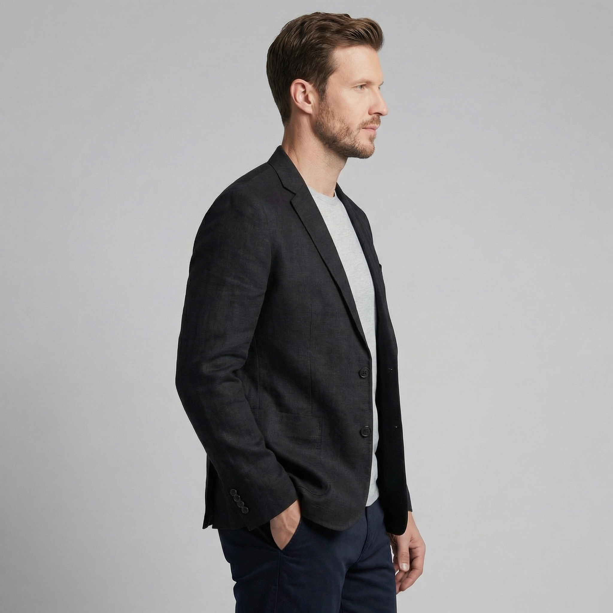 Linen Blazer Jacket for Men - Lightweight Casual Suiting for Summer Events