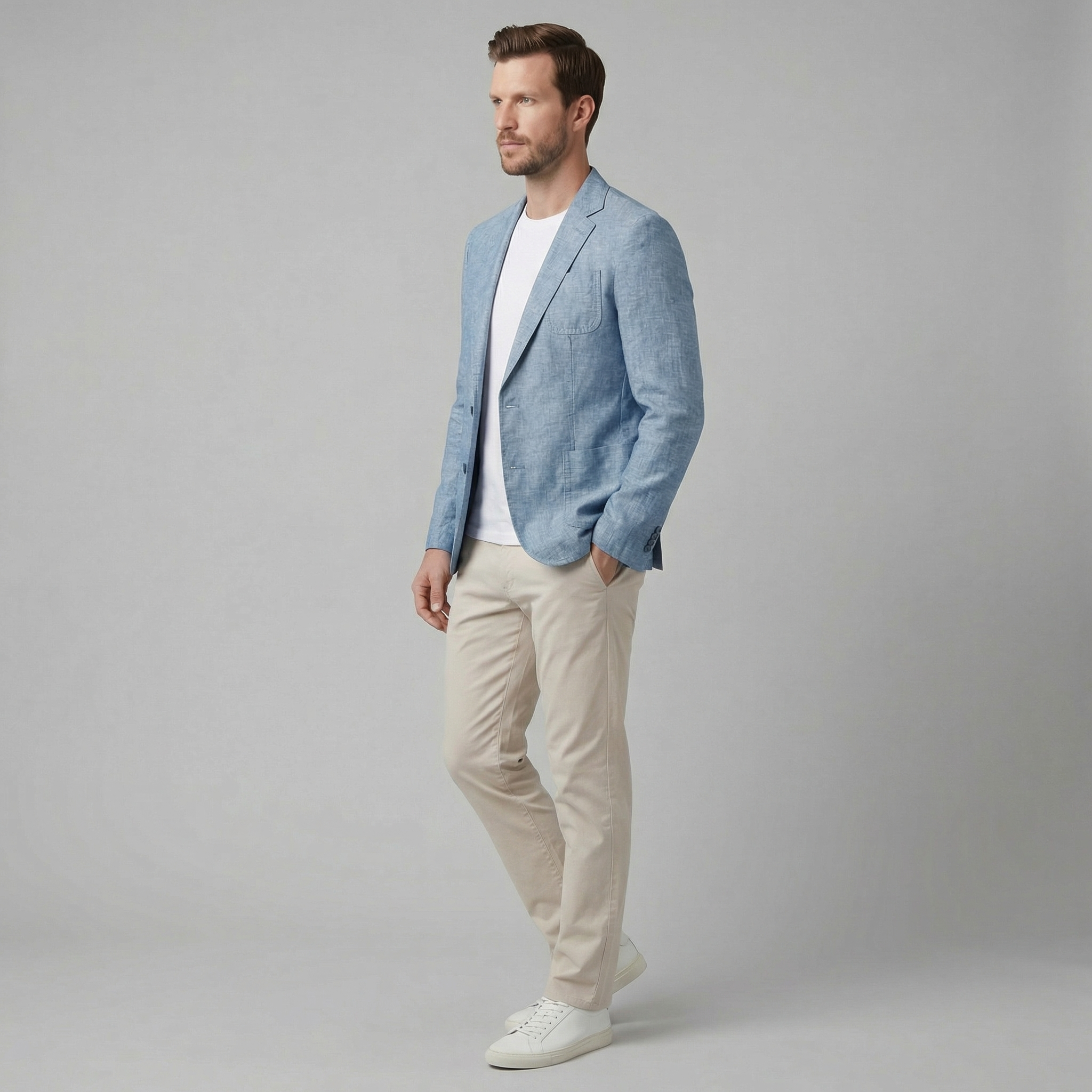 Linen Blazer Jacket for Men - Lightweight Casual Suiting for Summer Events