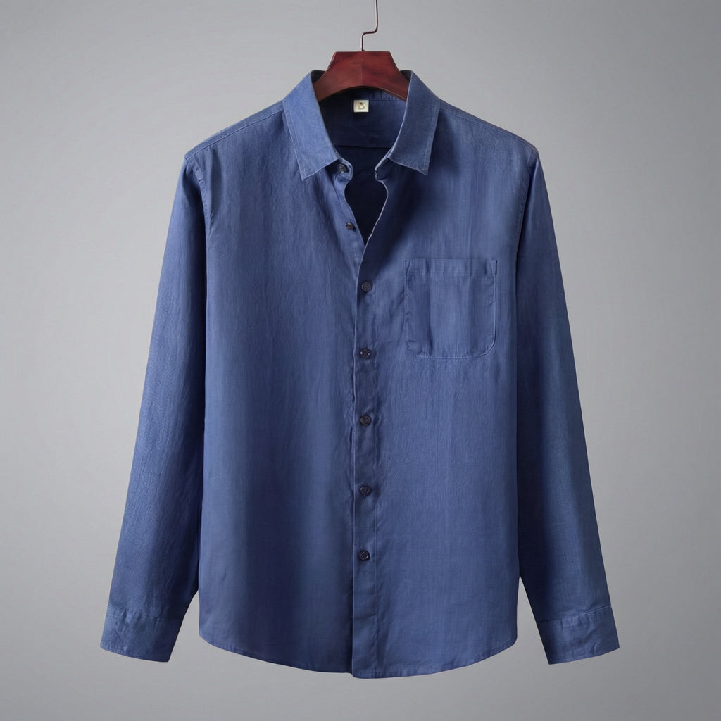 Linen Long Sleeve Shirt for Men - Casual Lightweight Summer Wear