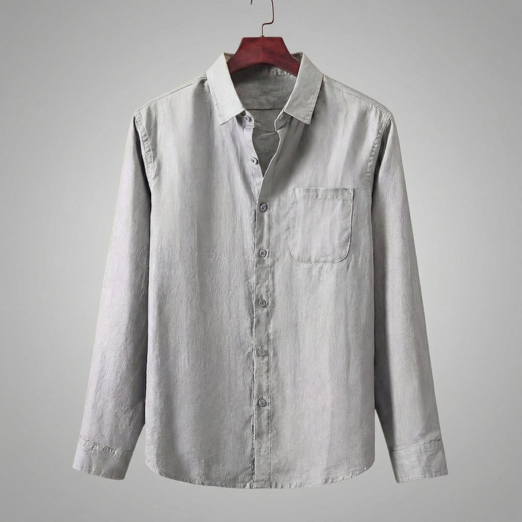 Linen Long Sleeve Shirt for Men - Casual Lightweight Summer Wear