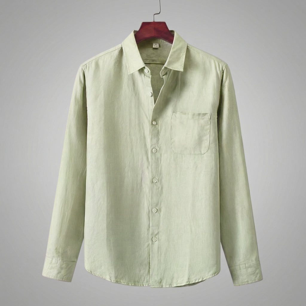 Linen Long Sleeve Shirt for Men - Casual Lightweight Summer Wear