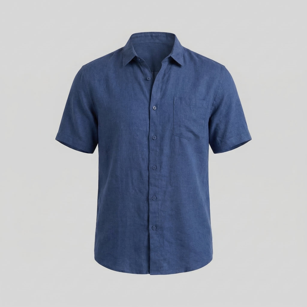 Linen Short Sleeve Shirt for Men - Casual Summer Wear in Lightweight Fabric