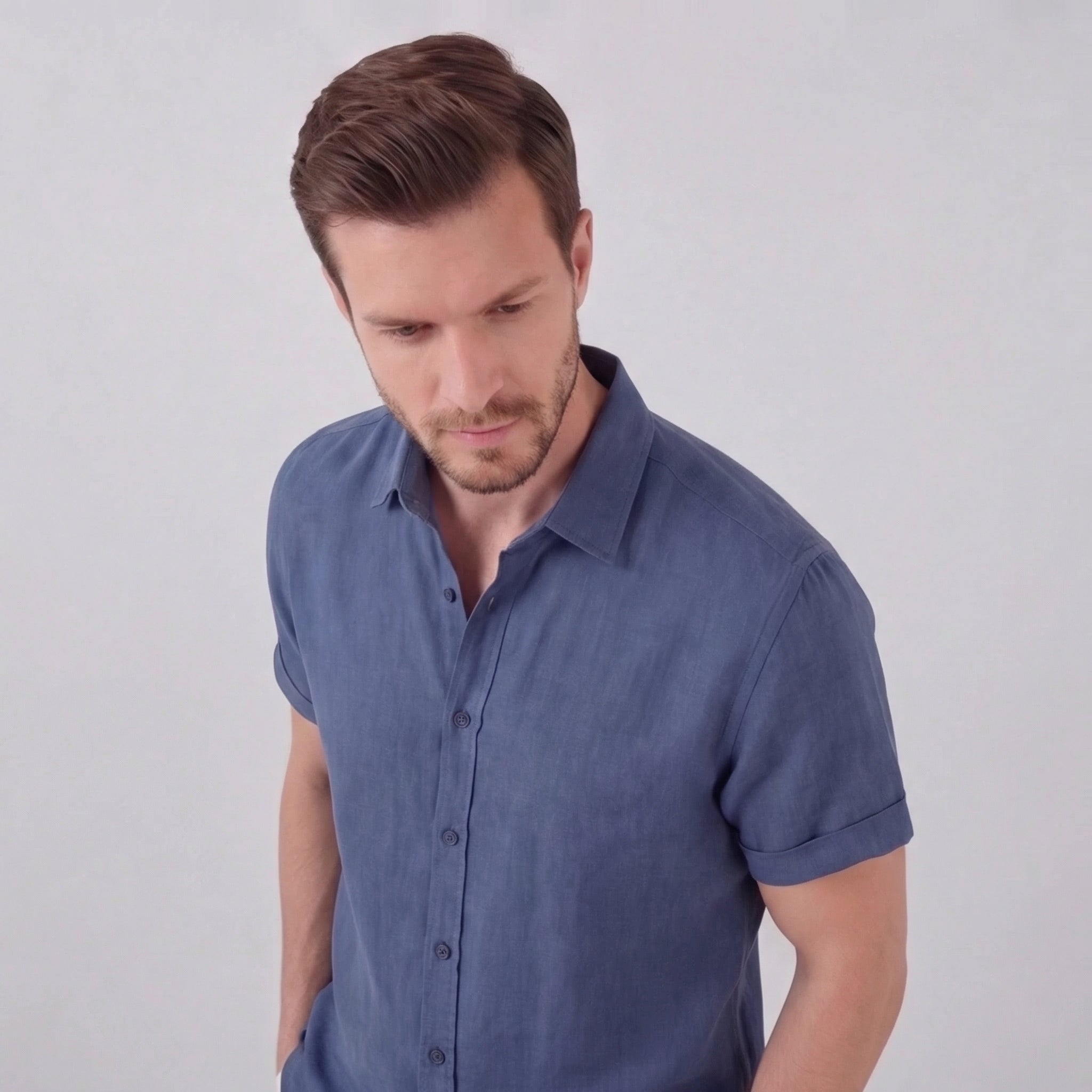 Linen Short Sleeve Shirt for Men - Casual Summer Wear in Lightweight Fabric