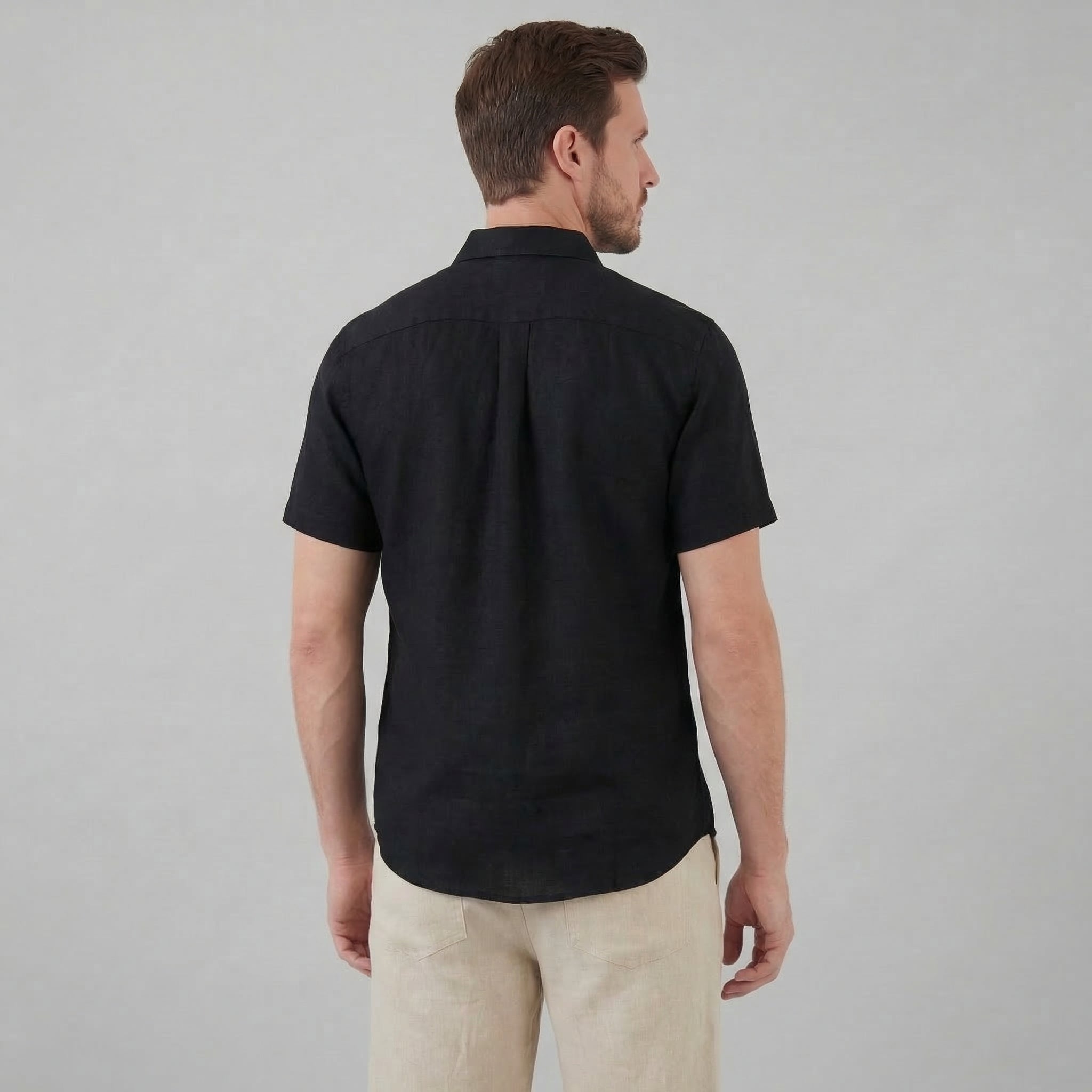 Linen Short Sleeve Shirt for Men - Casual Summer Wear in Lightweight Fabric
