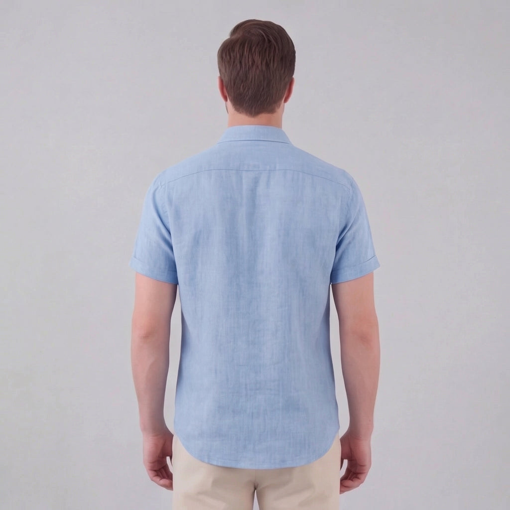 Linen Short Sleeve Shirt for Men - Casual Summer Wear in Lightweight Fabric