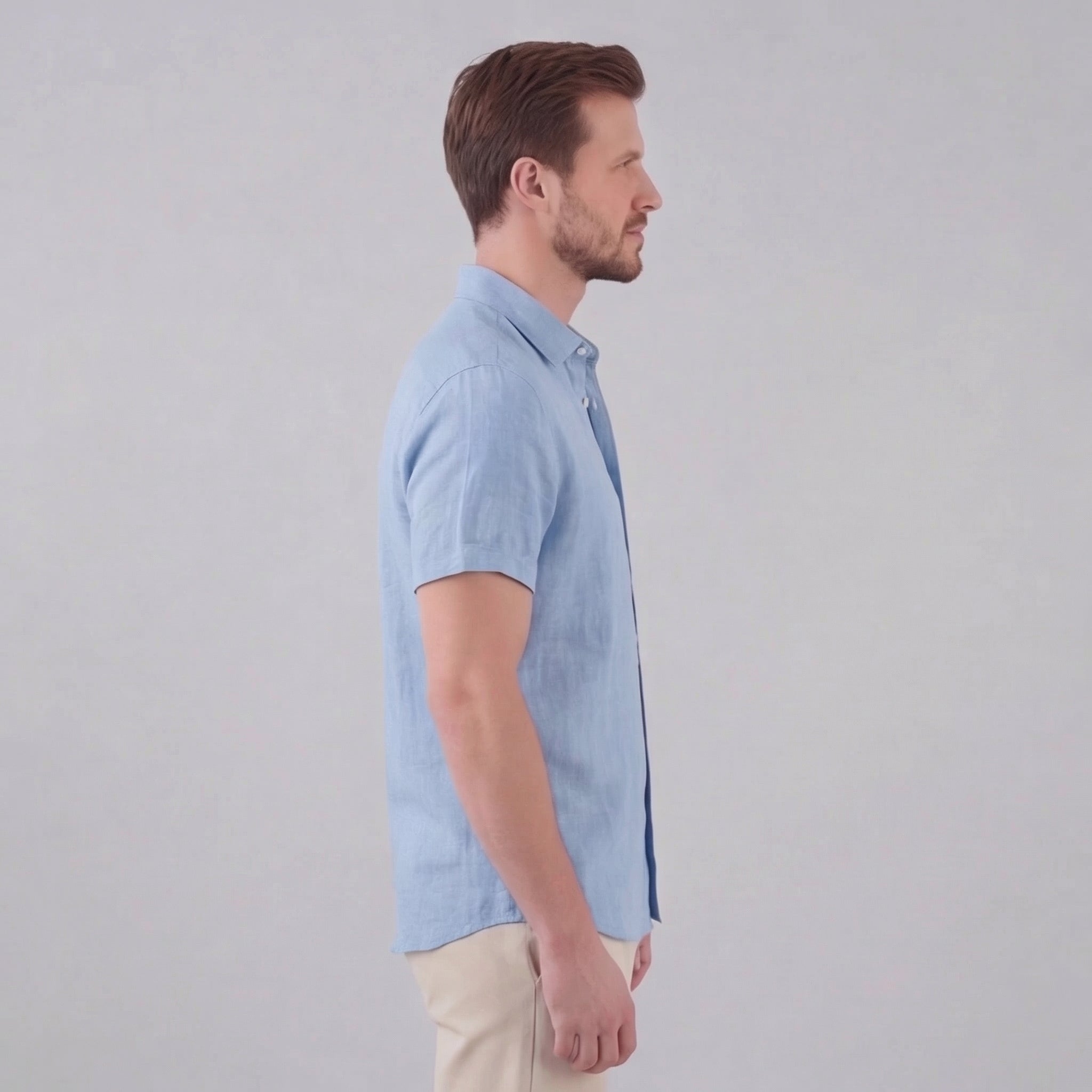 Linen Short Sleeve Shirt for Men - Casual Summer Wear in Lightweight Fabric
