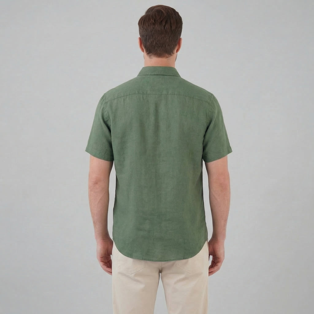 Linen Short Sleeve Shirt for Men - Casual Summer Wear in Lightweight Fabric