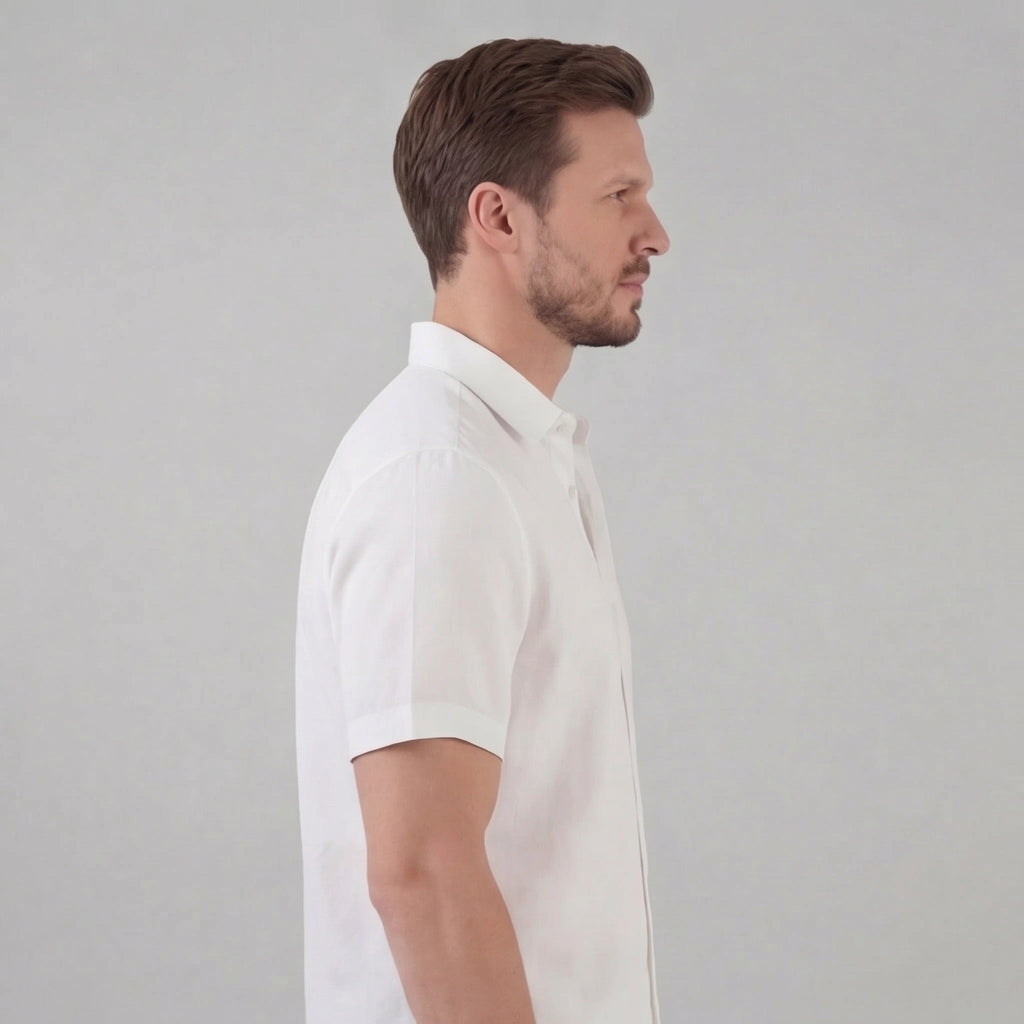 Linen Short Sleeve Shirt for Men - Casual Summer Wear in Lightweight Fabric