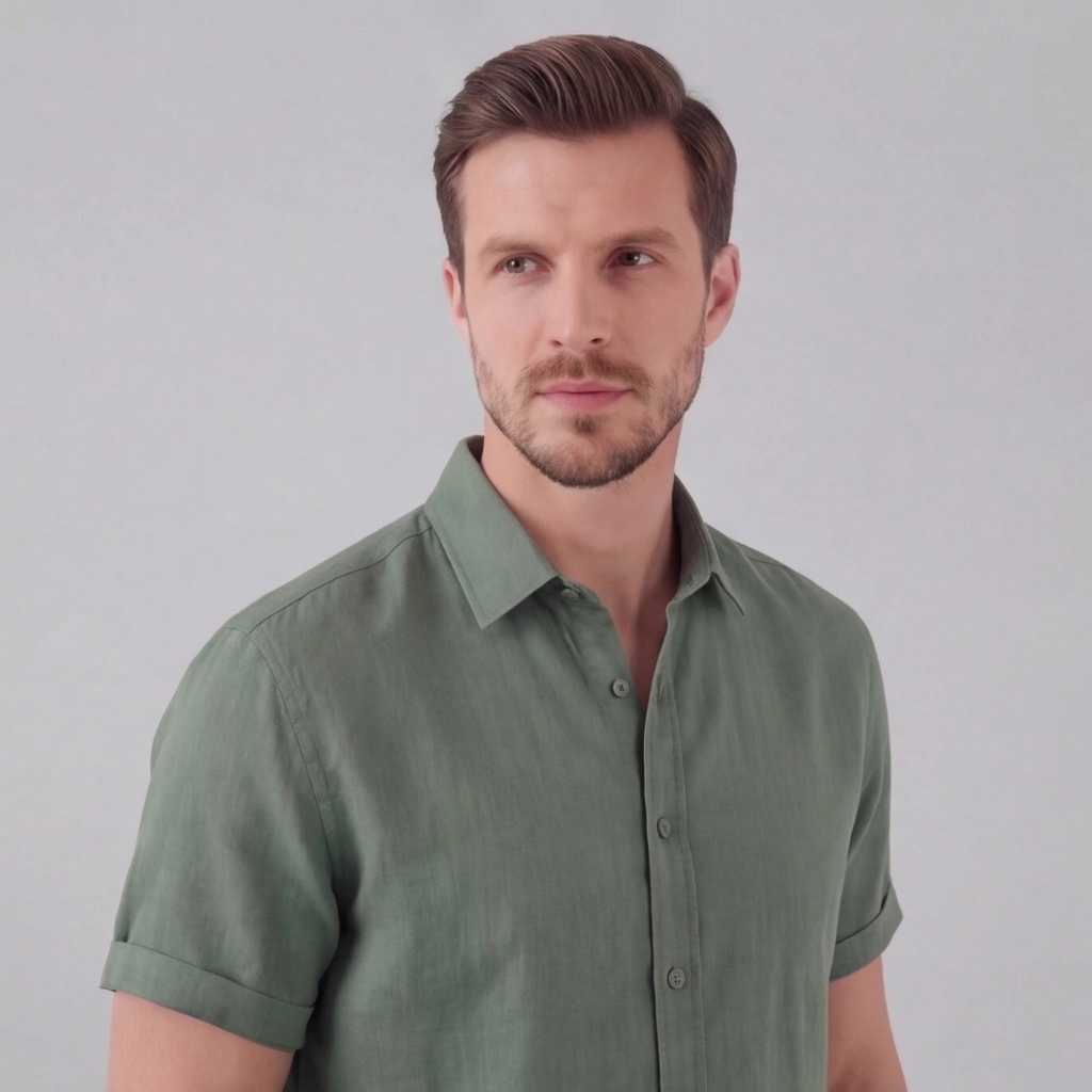 Linen Short Sleeve Shirt for Men - Casual Summer Wear in Lightweight Fabric