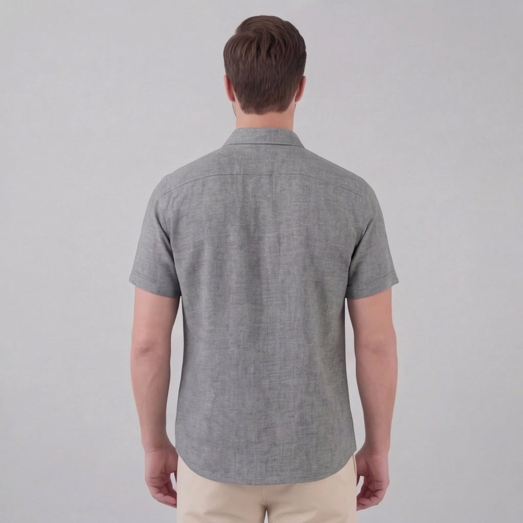 Linen Short Sleeve Shirt for Men - Casual Summer Wear in Lightweight Fabric