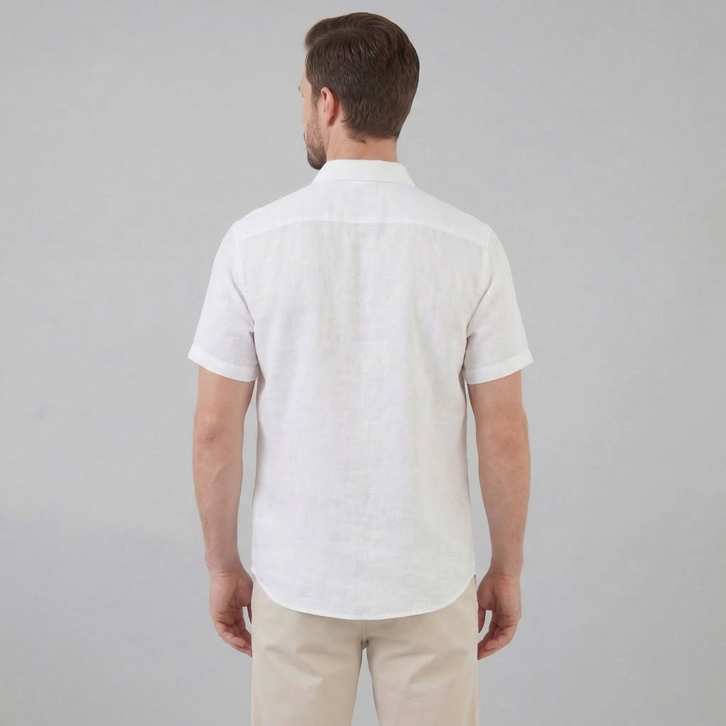 Linen Short Sleeve Shirt for Men - Casual Summer Wear in Lightweight Fabric
