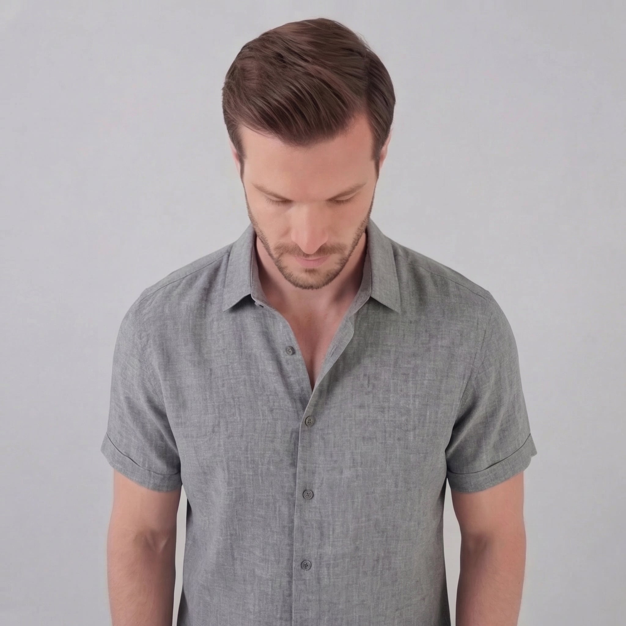 Linen Short Sleeve Shirt for Men - Casual Summer Wear in Lightweight Fabric