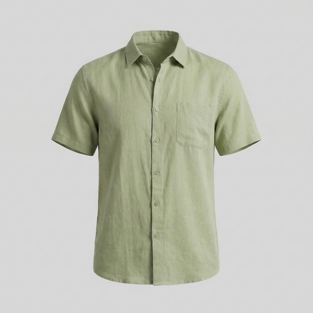 Linen Short Sleeve Shirt for Men - Casual Summer Wear in Lightweight Fabric