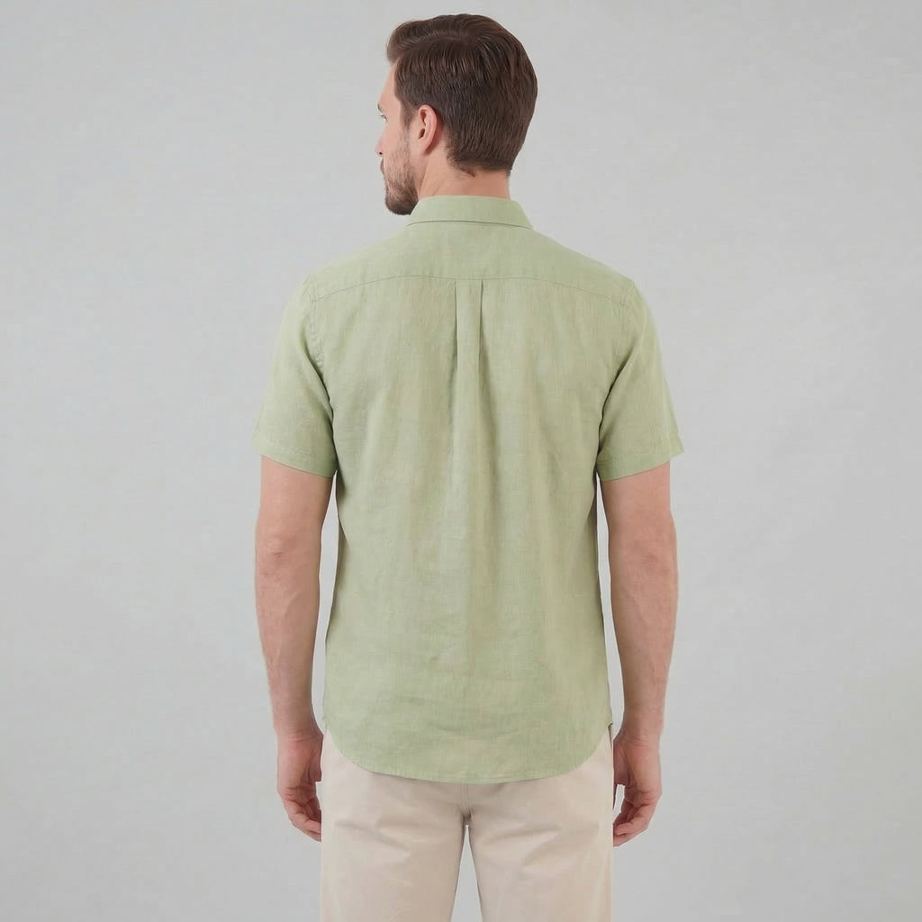 Linen Short Sleeve Shirt for Men - Casual Summer Wear in Lightweight Fabric