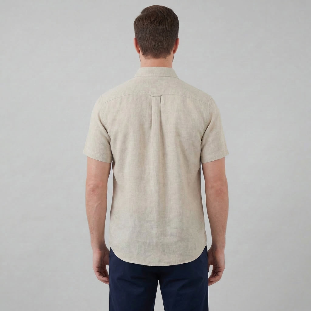 Linen Short Sleeve Shirt for Men - Casual Summer Wear in Lightweight Fabric